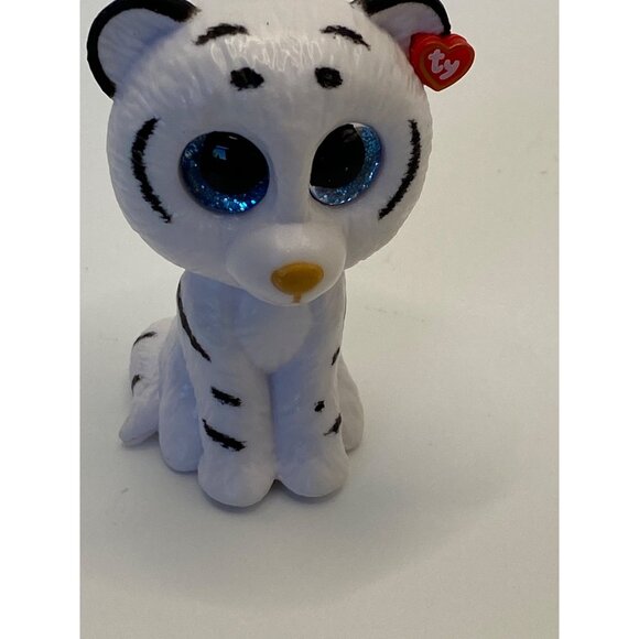 Ty Beanie Boo Arctic Tiger Figure With Glitter Blue Eyes 4" White & Black For Co - Picture 1 of 7